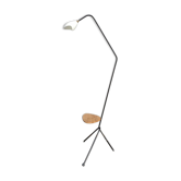 Lampadaire avec tablette et abat-jour blanc 1960