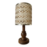 Vintage turned wood lamp 56 cm, 1970