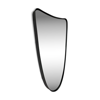 Free-form rearview mirror in black metal
