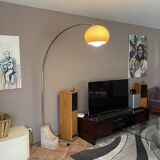Arc floor lamp. 1970. Italy. Marble base.