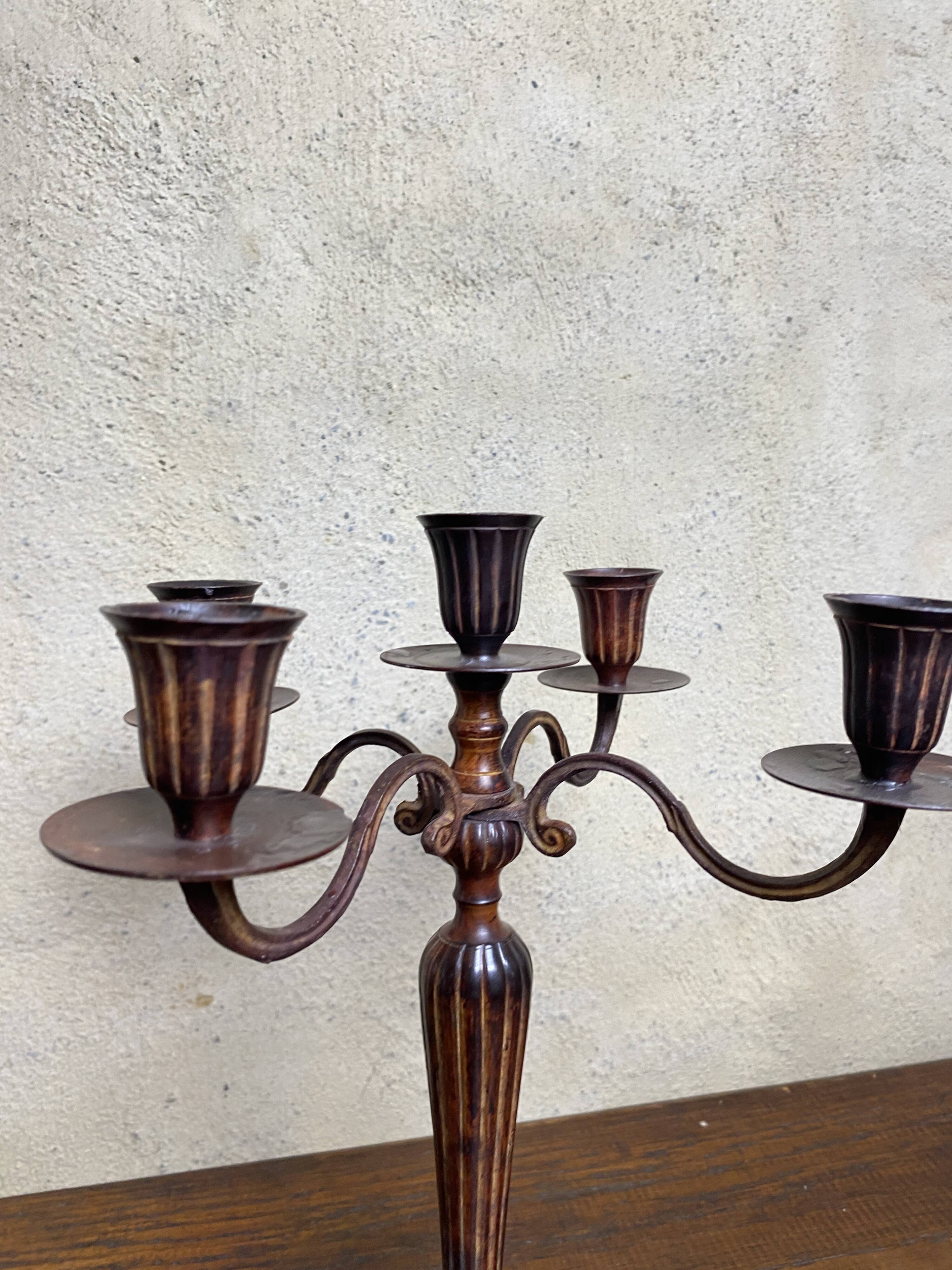 Large 19th century wrought iron candlestick