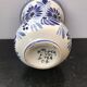 Vase quimper ceramics white vintage blue decor