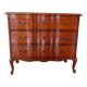 3-drawer chest of drawers in Louis XV style cherry wood, 1980s