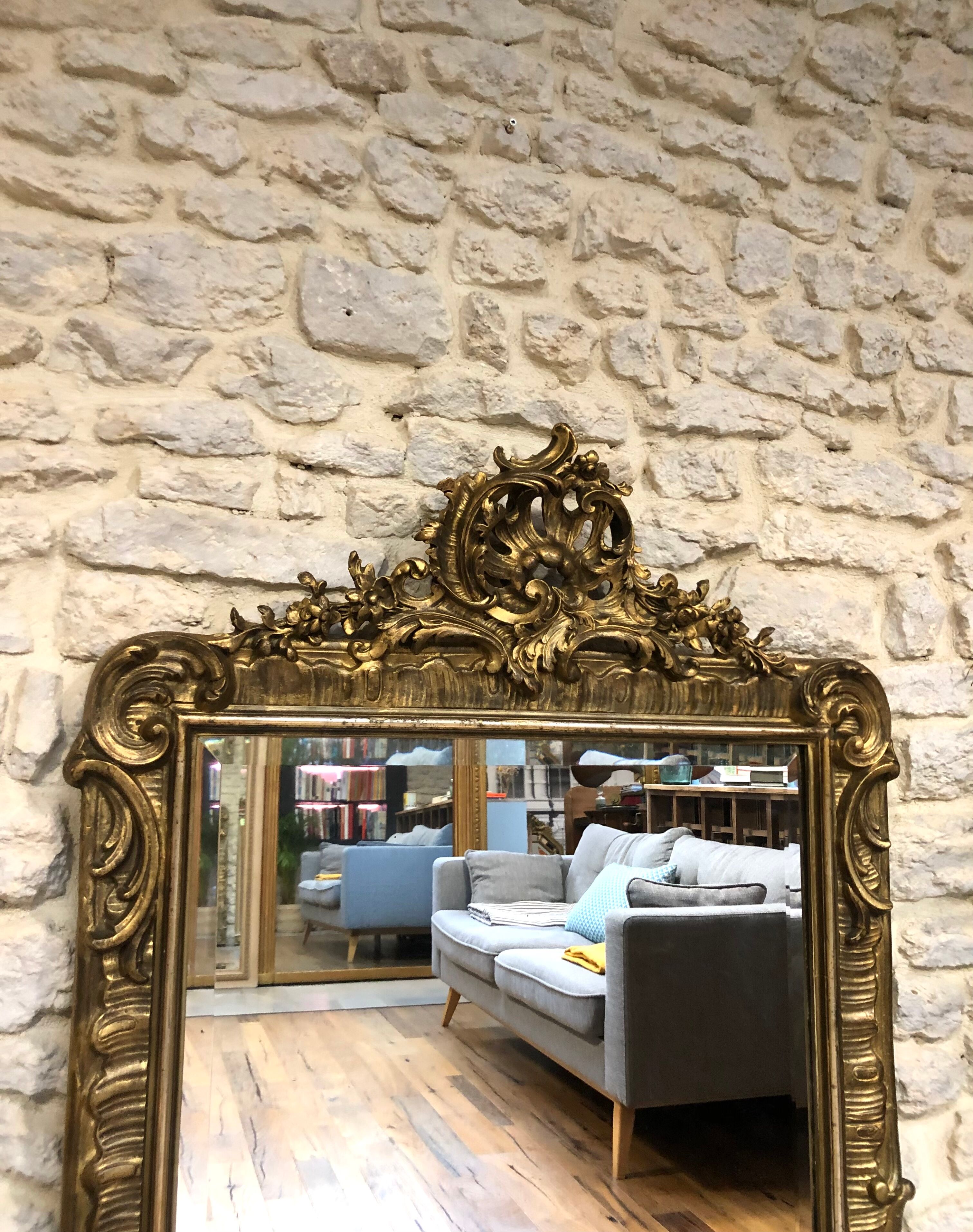 Pediment mirror 140cm/82,5cm Napoleon III