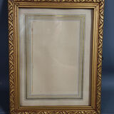 Old frame Art Deco gilded stucco wood 22.5x17.5 cm, foliage 14.9x19.9 cm SB