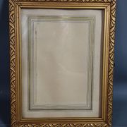Old frame Art Deco gilded stucco wood 22.5x17.5 cm, foliage 14.9x19.9 cm SB