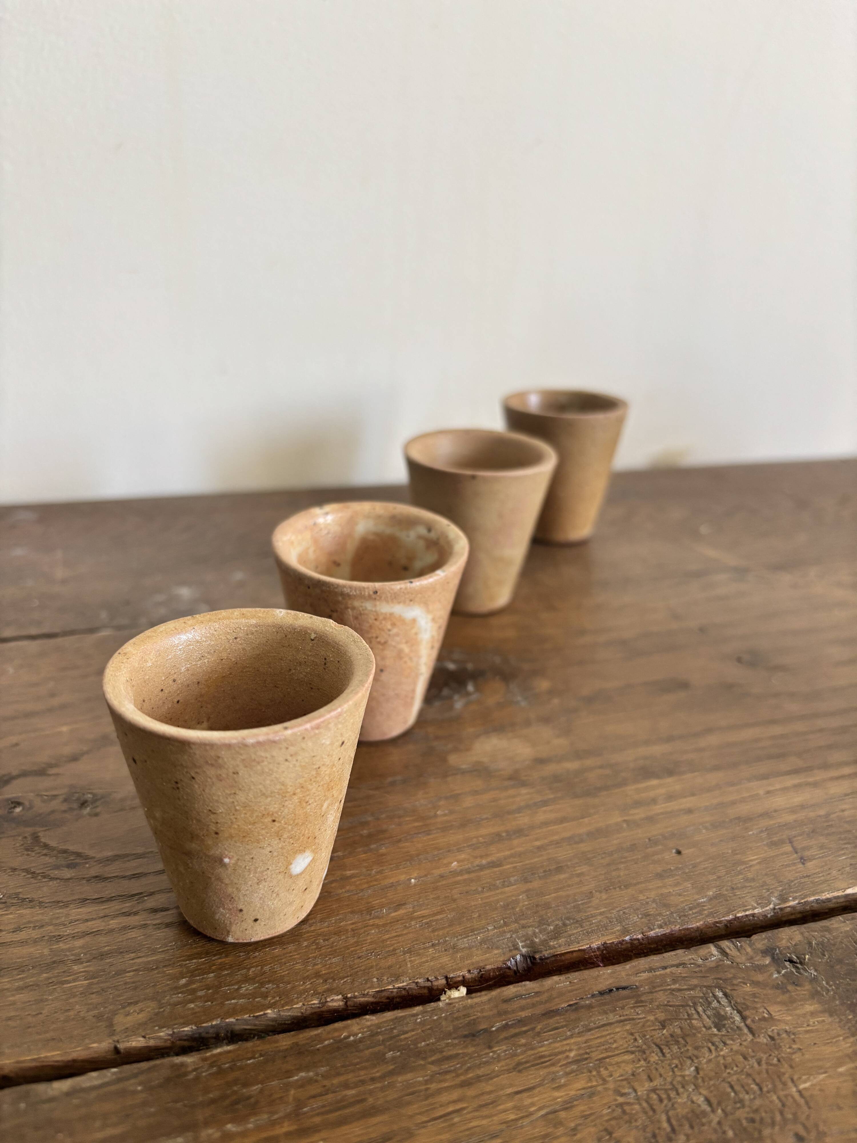 Set of French artisanal stoneware ceramics – 1960s