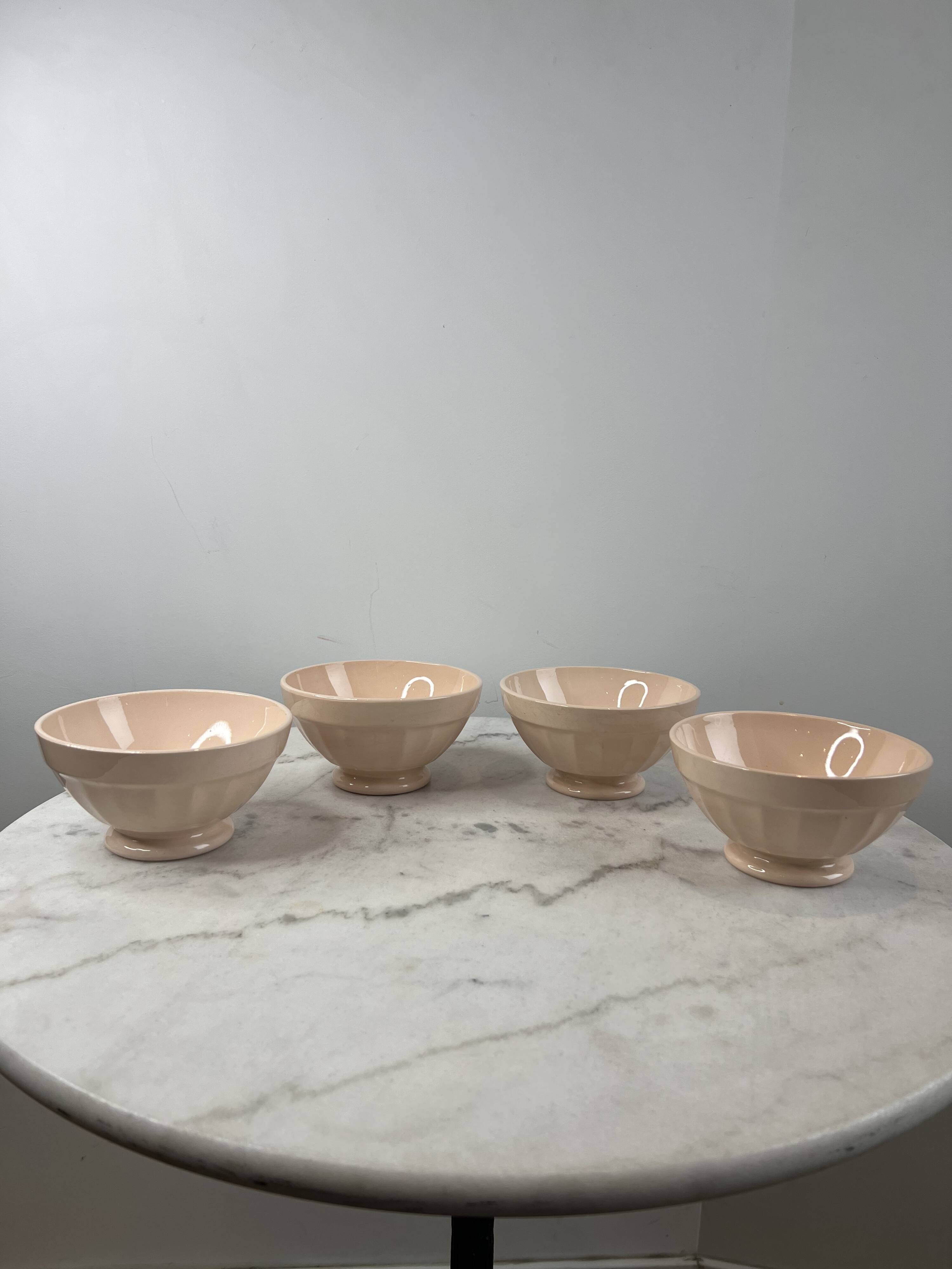 Lot de 4 bols Sarreguemines rose