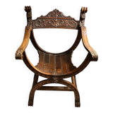 Armchair called Dagobert in carved wood circa 1900