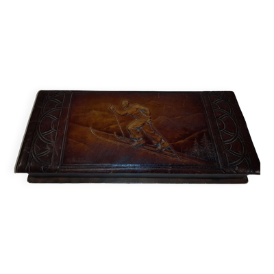 Coffret recouvert de cuir