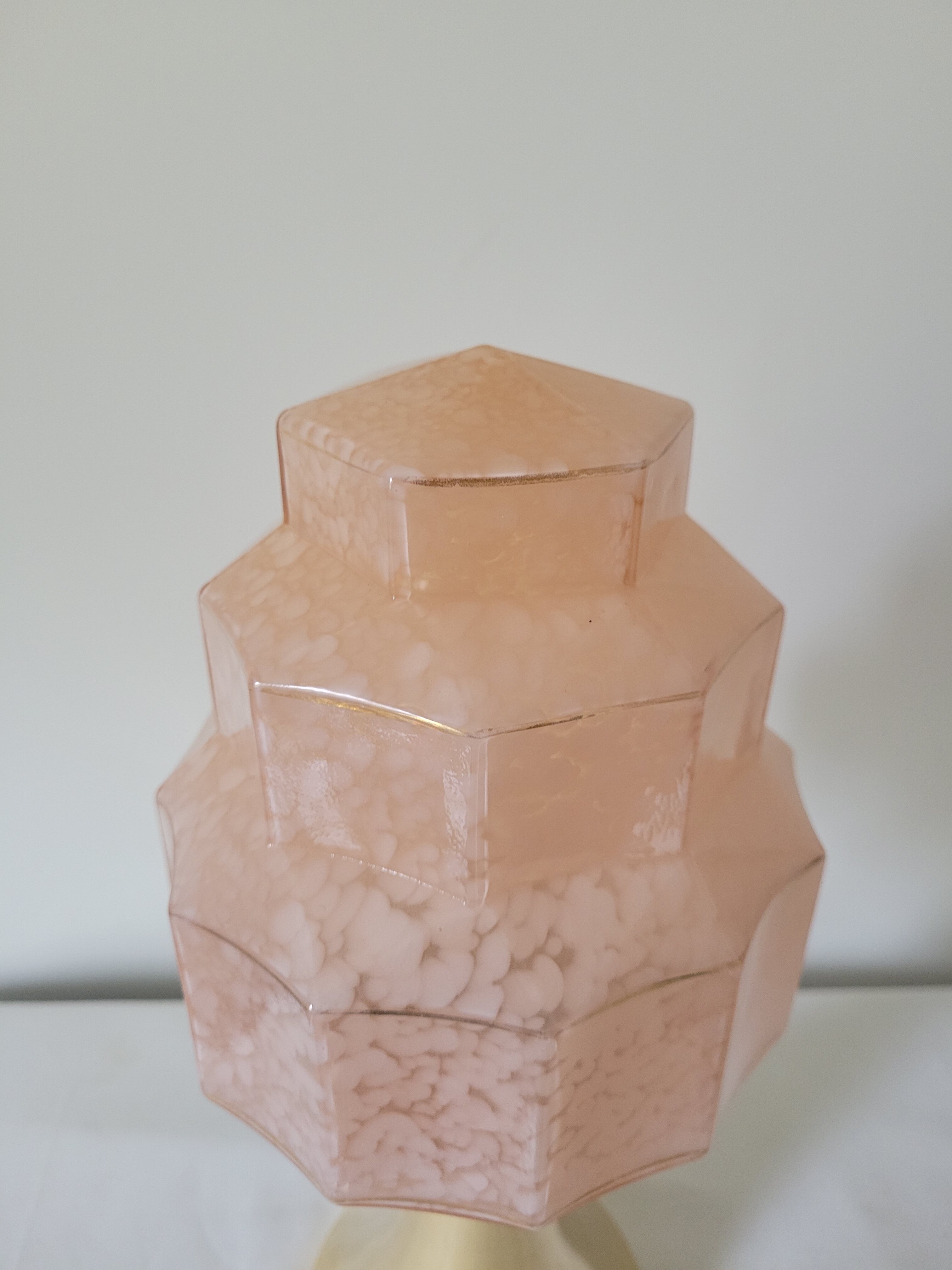 Art Deco glass skyscraper lamp from Clichy