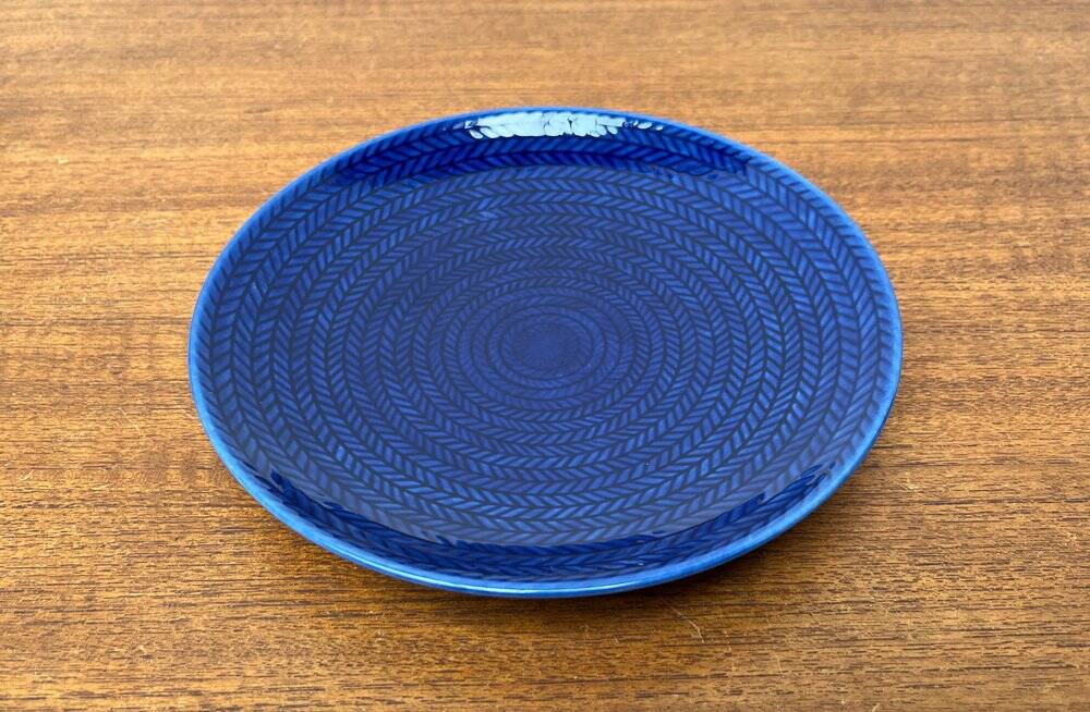 Swedish Salier Mid-Century Bla Eld, Salt Shaker, Milk Jug, Saucer and Plate by Hertha Bengtson for Rörstrand, 1960s, Set of 4
