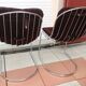 Set of four chrome metal wired chairs by Gastone Rinaldi / vintage 70s