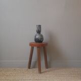 Designer ceramic vase from the 50s, bluish gray signature Jean-Marie Maure, handcrafted