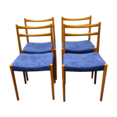 Un ensemble de quatre chaises à manger vintage par Lubke Allemagne