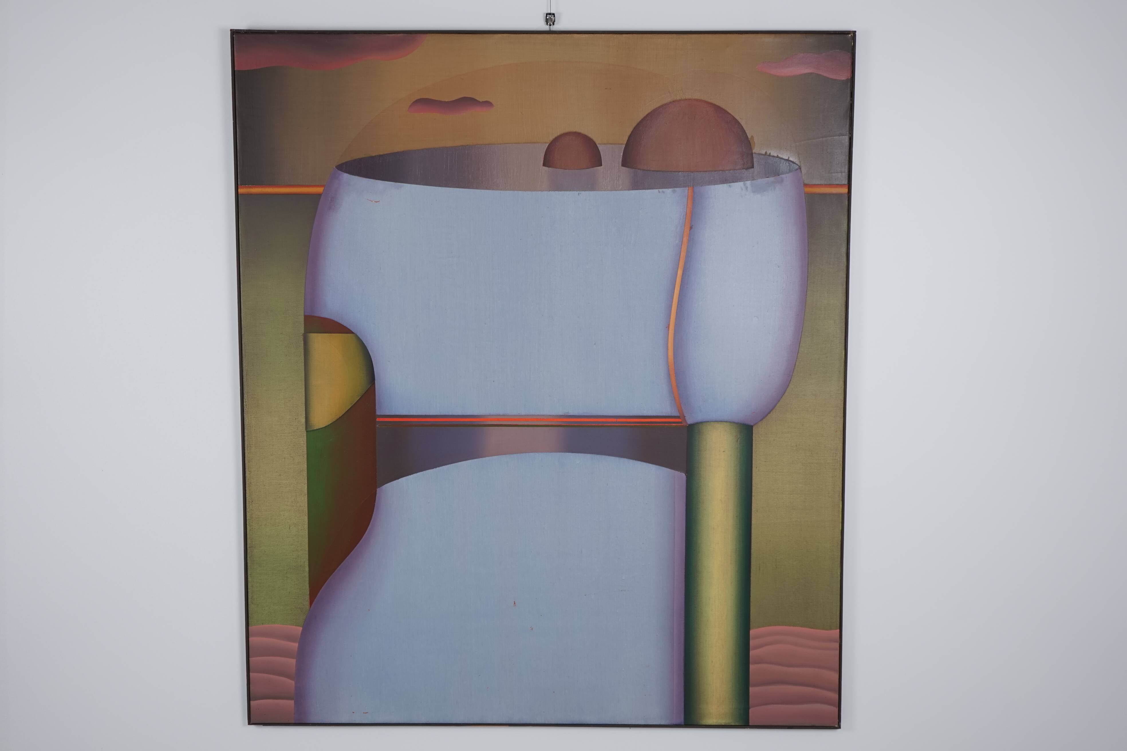Abstract expressionist oil on canvas by Helmut Rehme