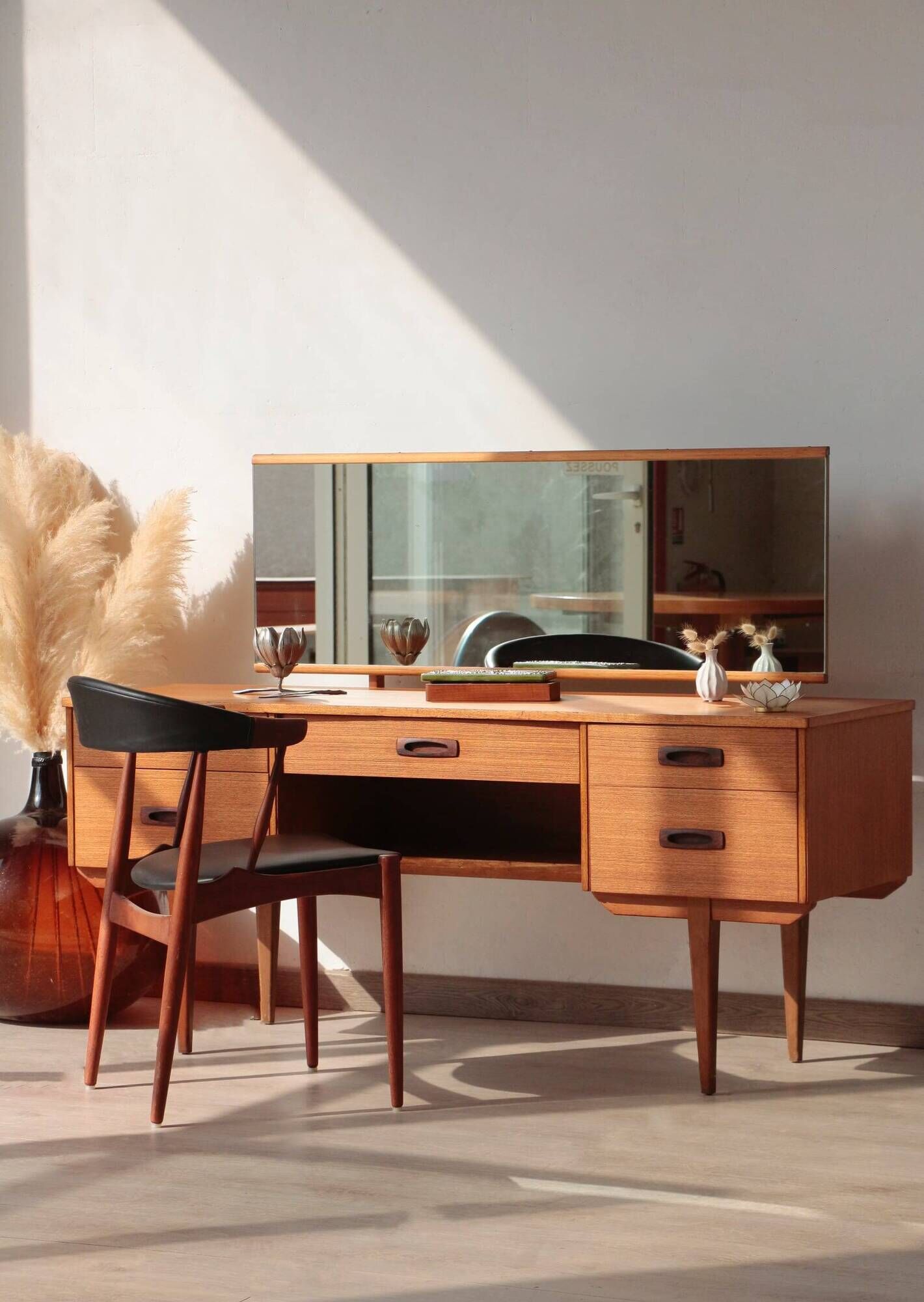 Vintage English Teak Dressing Table – Limelight Furniture – 1960s