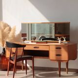 Coiffeuse vintage anglaise en teck – Limelight Furniture – Années 60