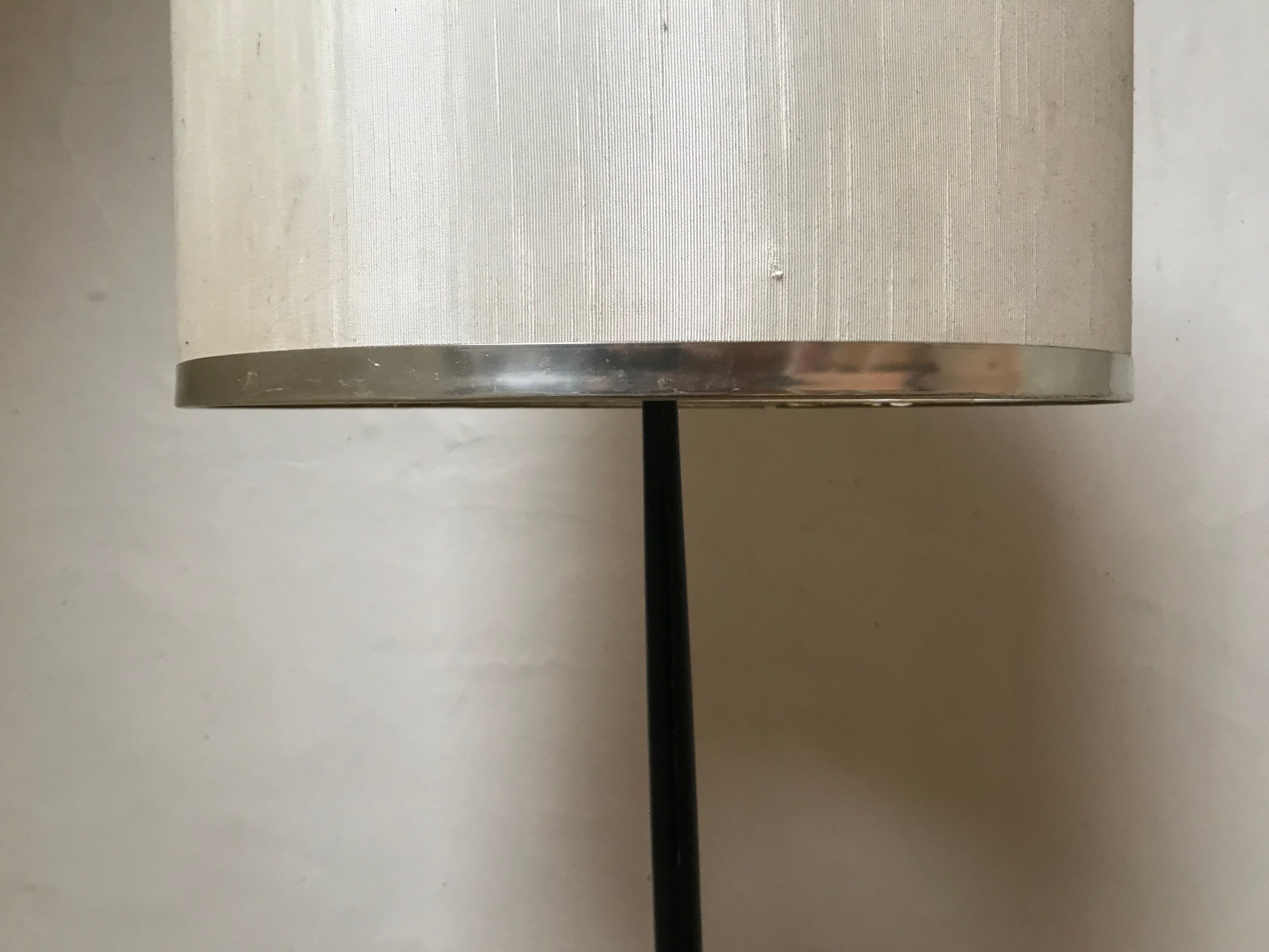 Floor lamp in black lacquered metal, 50s.