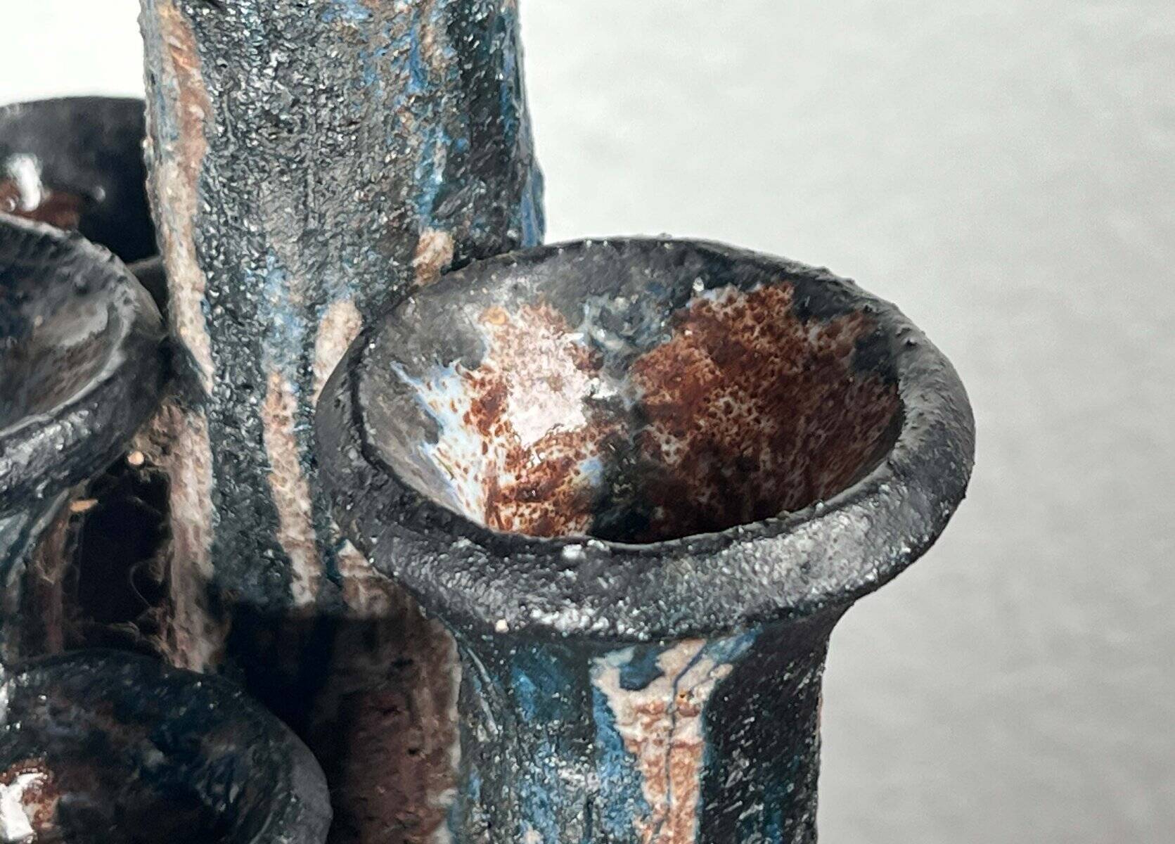 Large Fireplace Vase Studio in Brutalist Mid-Century Ceramic by Gerhard Liebenthron, 1974