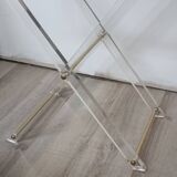 Folding side table in plexiglass and brass, 1970s.