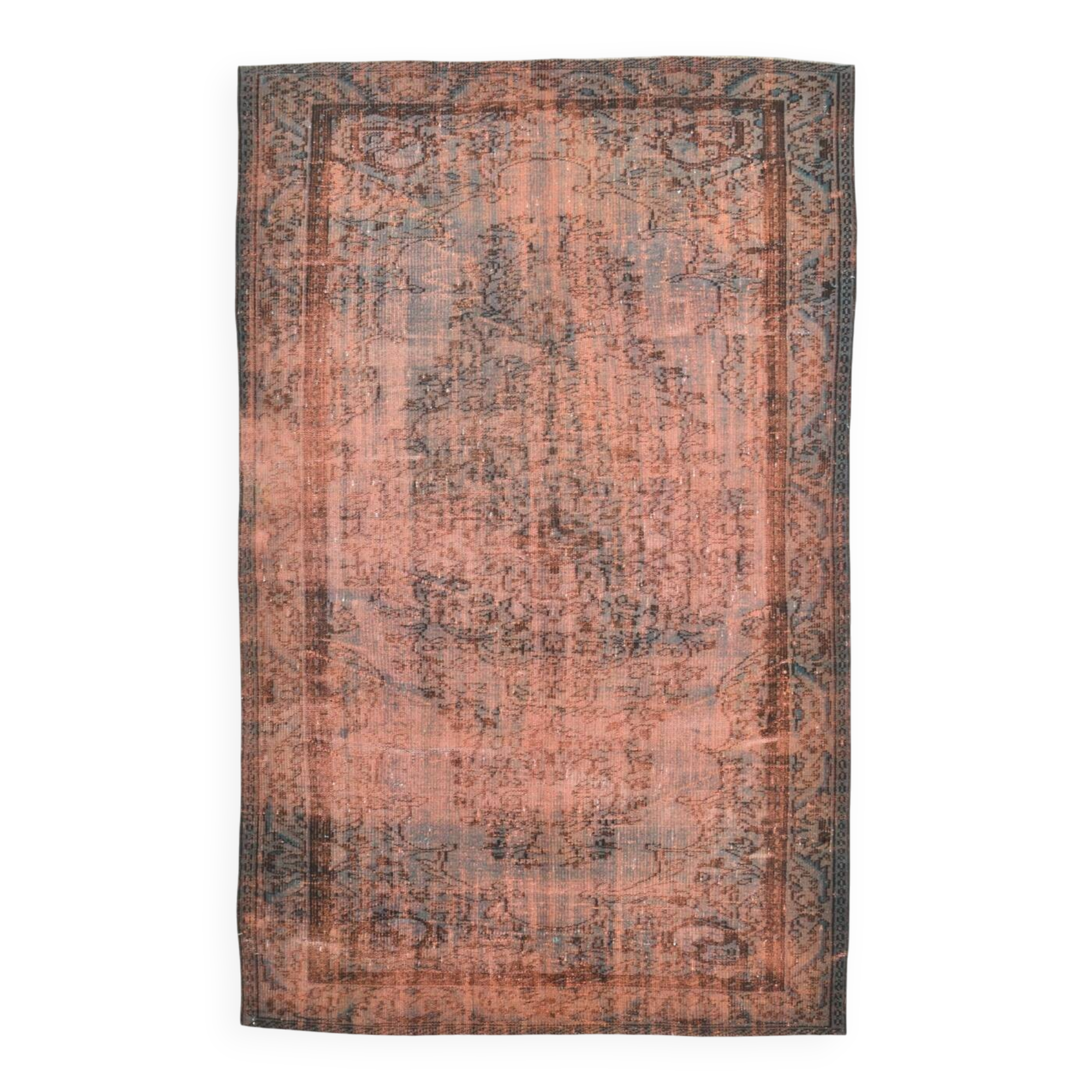 Tapis turc vintage classique en laine terracotta