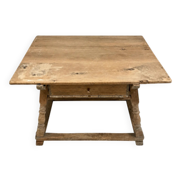 Table de paiement de marchand ancienne du XIXe siècle en bois massif