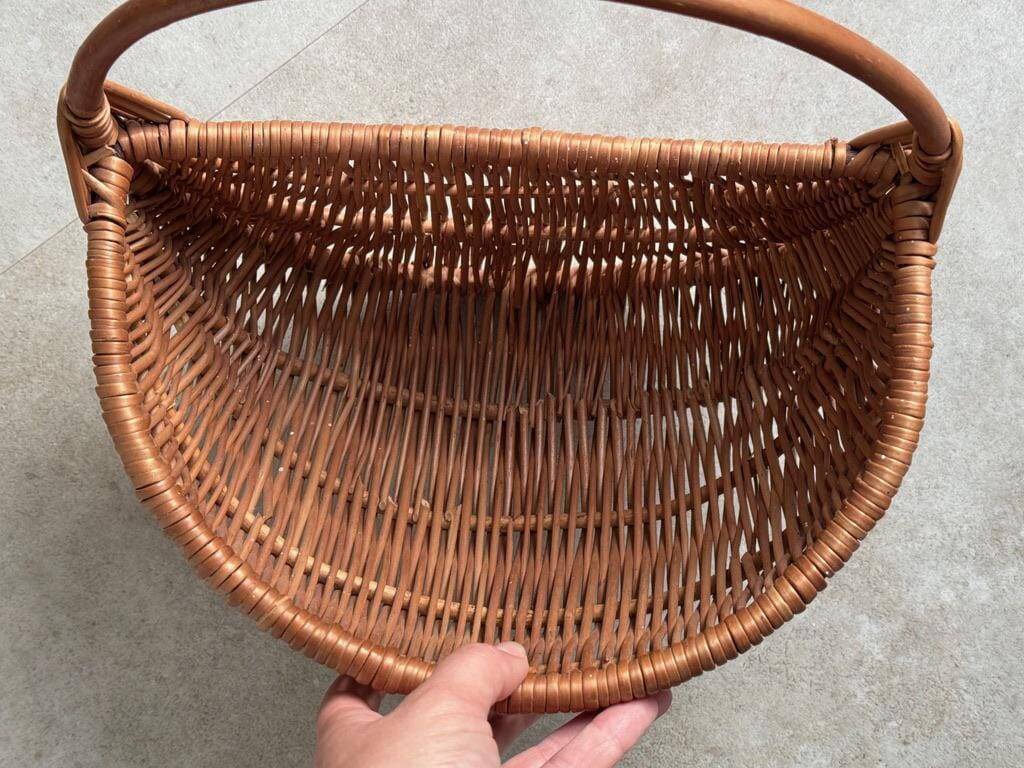 Vintage wicker wall hanging basket