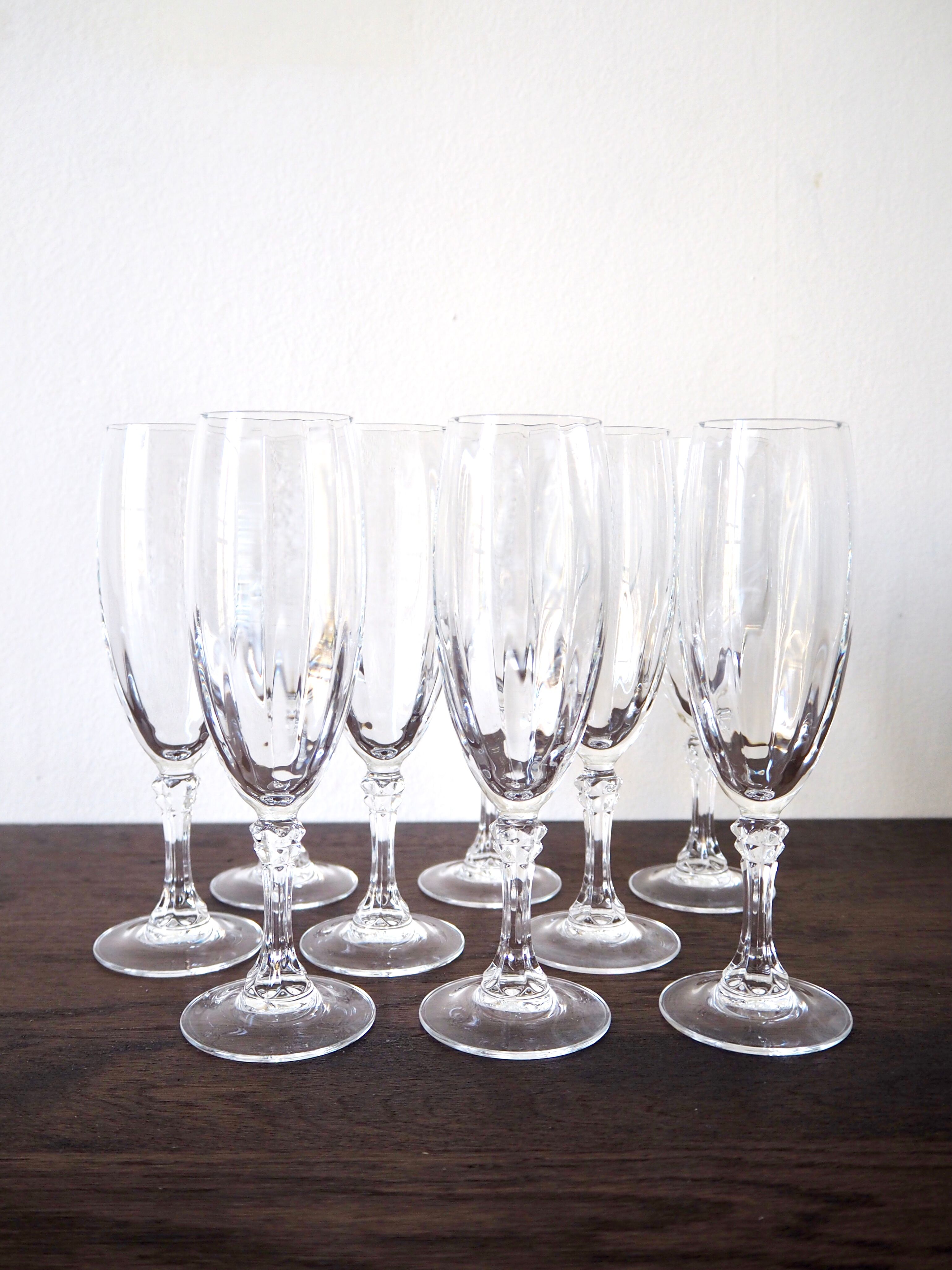 Set of 9 champagne flutes