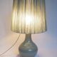 Large ceramic lamp with wire shade