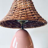 Pink rattan lamp