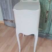 Table de chevet vintage en bois naturel à 3 tiroirs