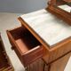 Antique walnut bedside tables with grey marble, Italy, 19th century.
