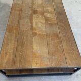 Coffee table sheet metal and natural teak, Le Cèdre Rouge