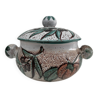 Large glazed and coloured ceramic soup tureen - Vallauris
