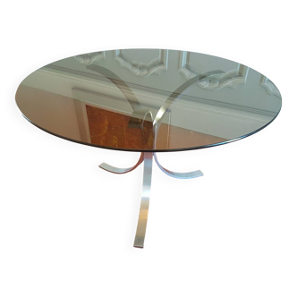 Roche Bobois dining table from 1970 in brushed steel