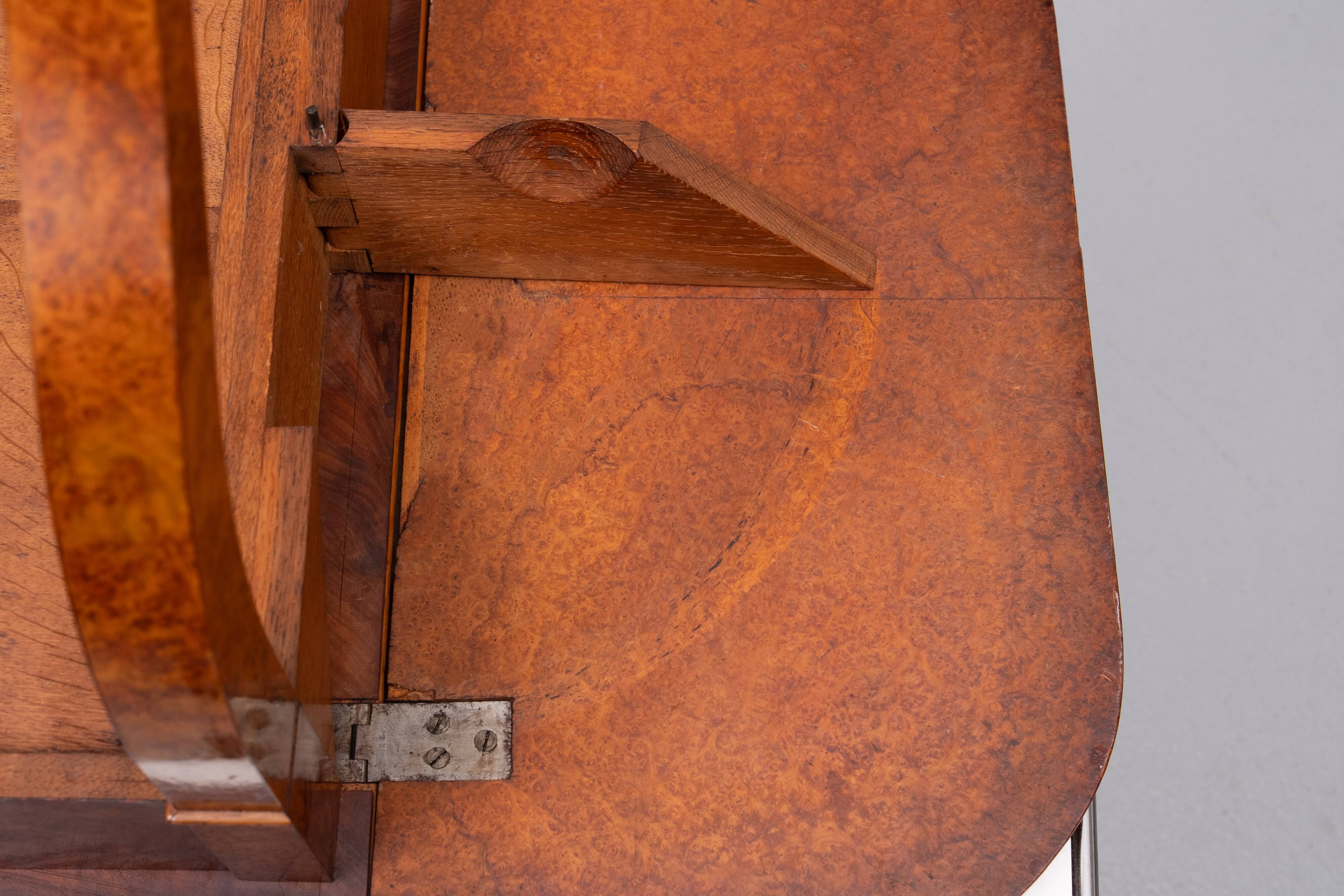 Antique Dutch Empire Burl Wood veneered desk or sofa table