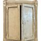 2-door wall cupboard in beige wood ☐ 59 x 50 cm