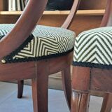 Pair of mahogany gondola chairs – Empire style – 20th century, restored