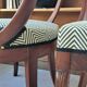 Pair of mahogany gondola chairs – Empire style – 20th century, restored