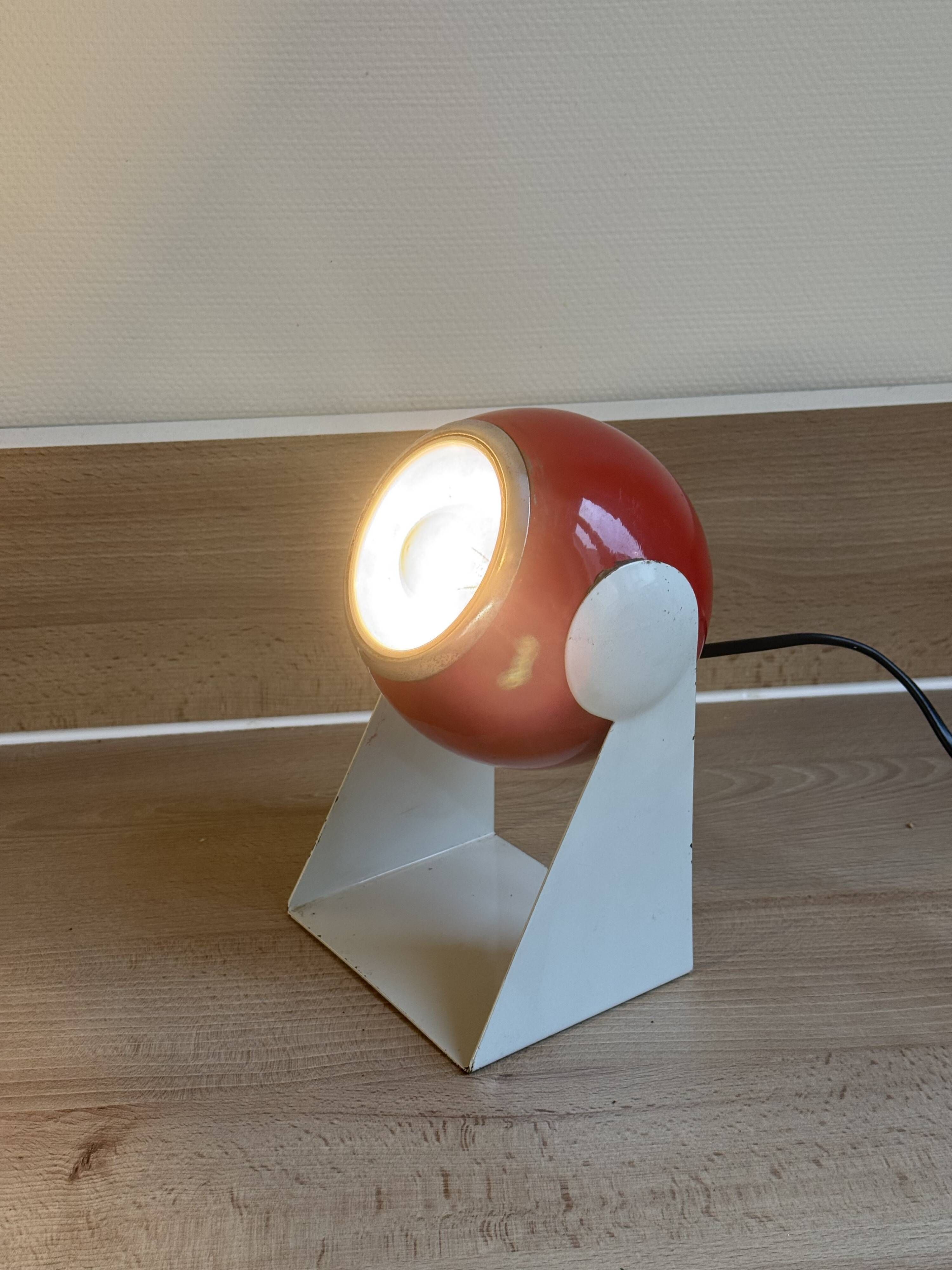 Pair of Vintage Desk Lamps eye ball "Polifemo" Space Age