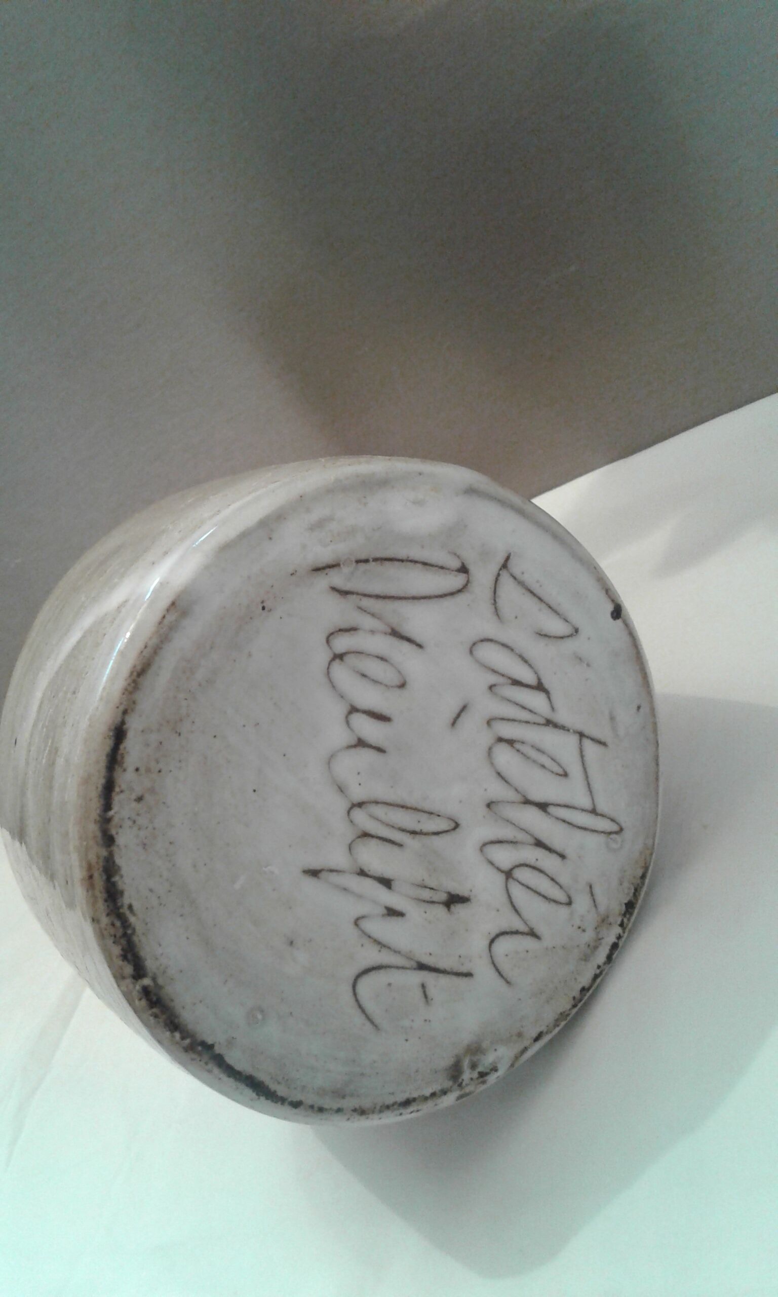 Enamelled ceramic pourer, atelier Dieulefit vintage