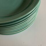 Set of 9 modernist turquoise earthenware plates from 1950 by Villeroy & Boch.