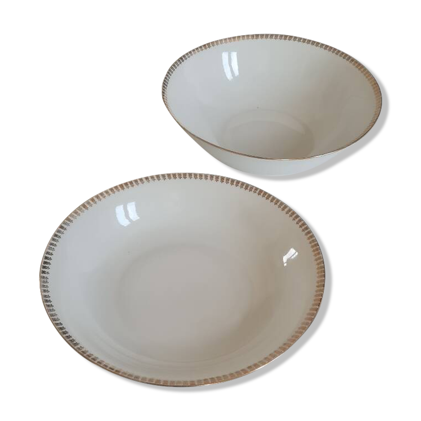 Pair of Limoges porcelain salad bowls