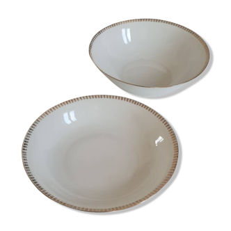 Pair of Limoges porcelain salad bowls