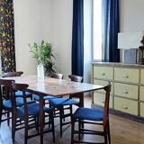 1960s Italian teak chairs in blue