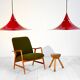 Pair of pendant lamps attributable to the “Semi” model by Claus Bonderup