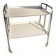 Vintage serving trolley, white folding table, 70s design, vintage.