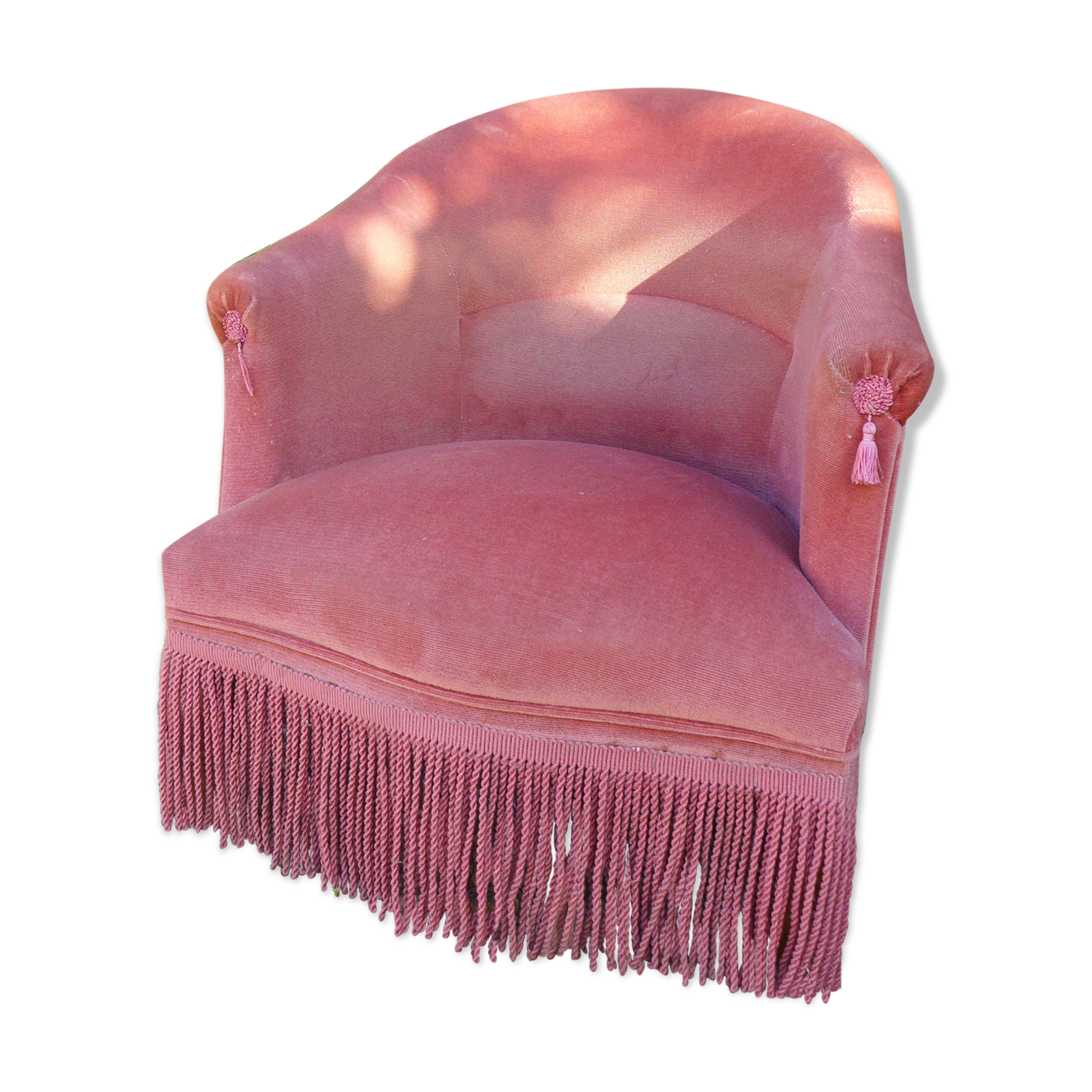 Pink velvet toad chair