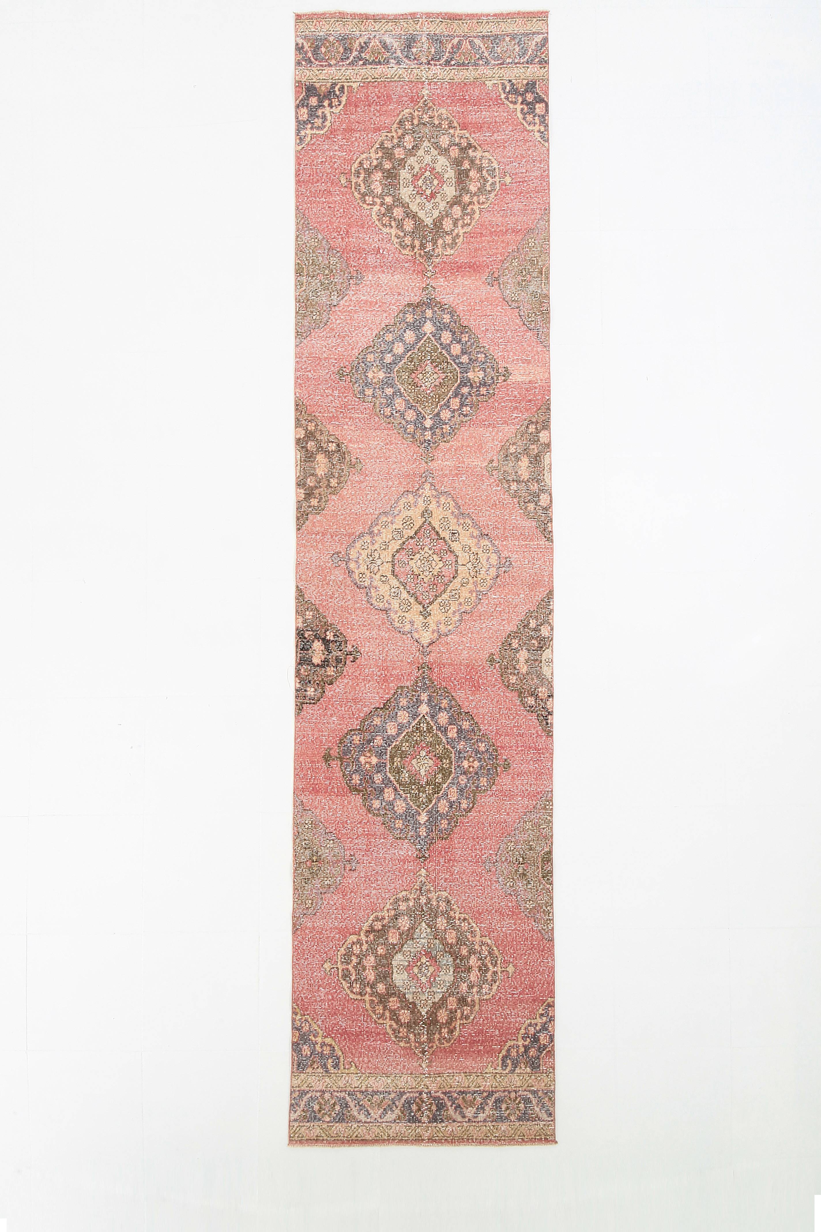 3x11 Vintage Turkish Runner Rug, 91x344Cm